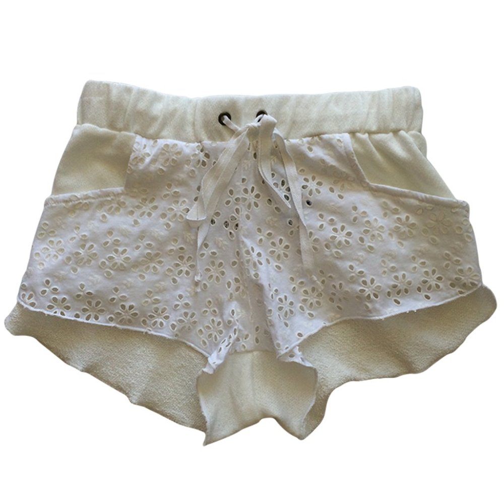 Blue Life Women Eyelet White Shorts